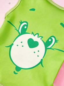 Care Bears X PETSIN 1件可愛心形熊卡通熊圖案黃綠數位印花寵物背心，透氣親膚，適合舒適室內休息或戶外玩樂 - 彩色 - 查看 5