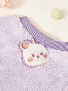 PETSIN 1 Pc Pet Cat Dog Universal Purple Little Rabbit Cute Pattern Printed Plush Warm Elastic Comfortable Dog Round Neck - Multicolor - View 11