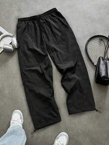 Sport MetroGents Men's Letter Print Drawstring Waist Sports Long Pants - Multicolor - View 2