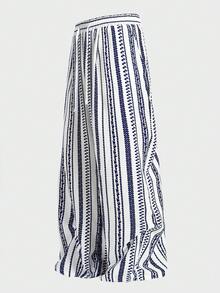 COMVAIL Plus Size Men's Casual Woven Striped Pants, Vacation, Father's Day Gifts - Multicolor - View 3