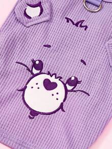 Care Bears X PETSIN 1pc Cute Little Bear Purple Waffle Vest With Three-Dimensional Ears For Cats And Dogs, Spring/Summer Thin Breathable With Drawstring Buckle, Great For Indoor Playtime Or Energetic Outdoor Runs - Purple - View 4