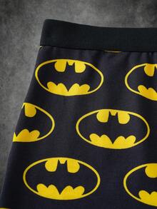 BATMAN X SHEIN 女士卡通印花吊带背心和内裤套装 - 黑色 - 查看 5