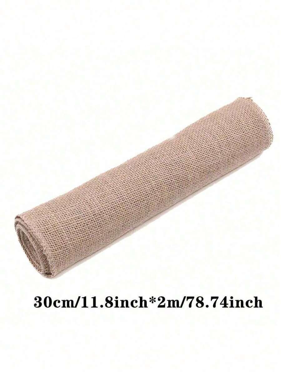 2 متر / 78.74 بوصة قماش الخيش الطبيعي، مثالي لتغليف الهدايا DIY، مفرش الطاولة، الحرف الفنية المنزلية، إكسسوارات الديكور اليدوية للزفاف والحفلات - 25 سم * 2 متر - مشاهدة 1