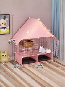 Indoor Special Small Hutch For Dwarf Rabbits, Encrypted Mini Rabbit House, Castle Villa, Rabbit Supplies - Multicolor - View 3