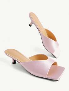CUCCOO CHICEST Open-Toed High-Heeled Mullers, Back-To-School Shoes, College Shoes, Spring Shoes, Spring Break, Easter, Christmas - powder - View 7