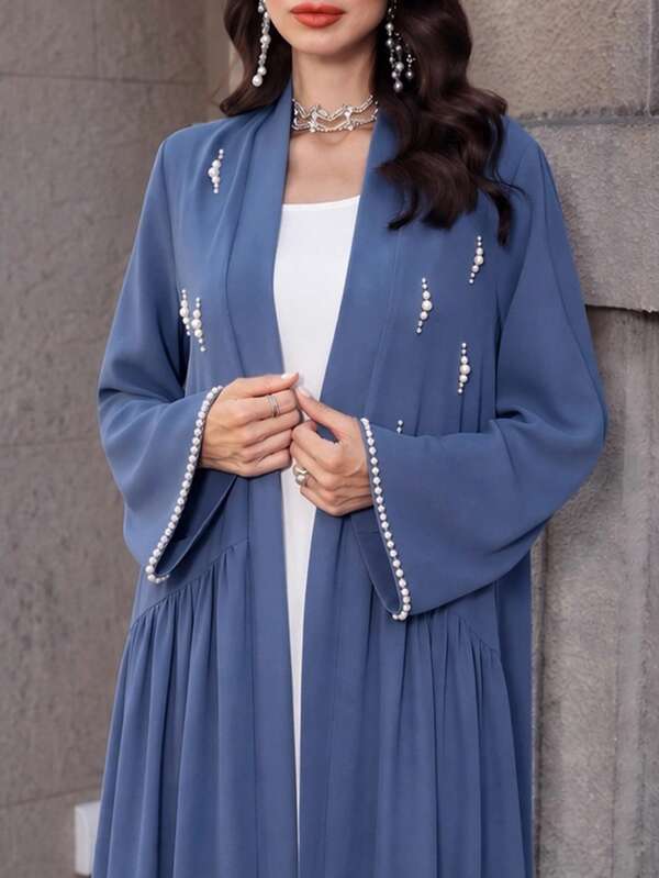 Yasmyna Damen-Arabisches Kleid mit Kunstperlen-Dekor für Lässig, Party & Reisen