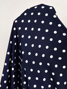 SHEIN Maternity Summer Casual Polka Dot Print Dress - Navy Blue - View 9
