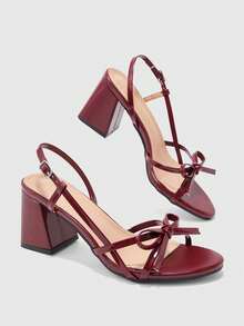 CUCCOO BIZCHIC Women's Fashion High Heel Sandals - Burgundy - View 5
