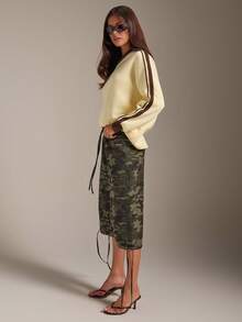 Athîral 女款秋冬保暖內裡對比色織帶 POLO 領刺繡寬鬆衛衣 - 彩色 - 查看 4