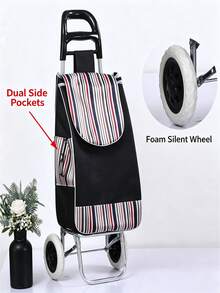 Shopping And Grocery Cart, Household Climbing Shopping Cart, Grocery Cart, Small Trolley, Folding Portable Grocery Cart. - Multicolor - View 13