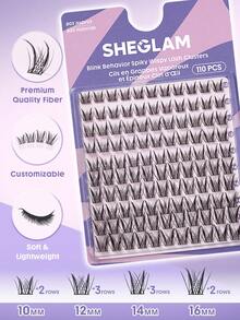 SHEGLAM Blink Behavior Cluster Bulu Mata Spiky Wispy - B05 Hybrid Merek Kecantikan Kosmetik Makeup Untuk Wanita Dan Anak Perempuan - Hitam - View 3
