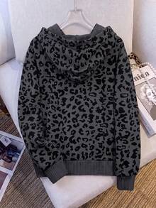 Resyla Women's Autumn/Winter New Hot-Selling Leopard Print Pattern Hooded Long Sleeve Sweater - Multicolor - View 2