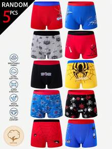 [5 piezas aleatorias] Todas las estaciones Niños preadolescentes Multicolor Fresco Colorido Lindo Araña Aleatorio Multicolor 5 piezas - Multicolor - Ver 4
