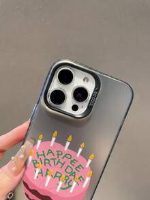 HARRY POTTER X SHEIN Harry Potter 粉色蛋糕圖案黑色防摔抗震手機殼，適用於 iPhone 13/14/15/15 Pro/16/16 Pro/17 Pro，熱門流行款 - 彩色 - 查看 10
