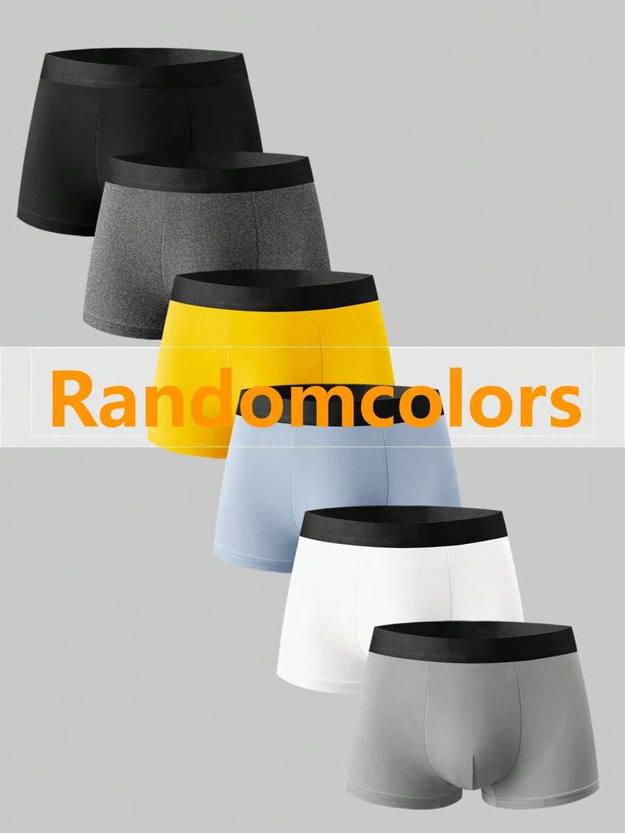 EverLounge 6pcs Men's Colorblock Casual Daily Boxer Briefs - Multicolor - View 1