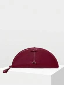 MOTF WOMEN'S FASHION HALF-MOON CLUTCH BAG, CLASSIC BURGUNDY, SIMPLE HANDBAG, FOR DAILY, COMMUTING, BANQUETS, DRESS MATCHING - Burgundy - View 1