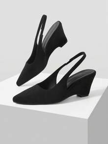 Mnmlis Women's Wedge Heel Platform Shoes Fall Shoes - Black - View 1