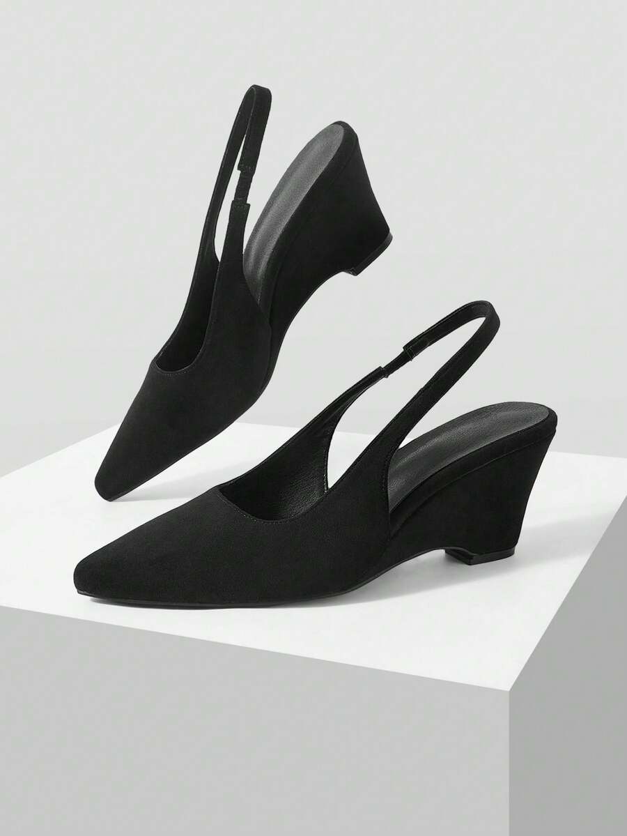 Mnmlis Women's Wedge Heel Platform Shoes Fall Shoes - Black - View 1