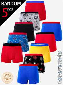 [5 piezas aleatorias] Todas las estaciones Niños preadolescentes Multicolor Fresco Colorido Lindo Araña Aleatorio Multicolor 5 piezas - Multicolor - Ver 2