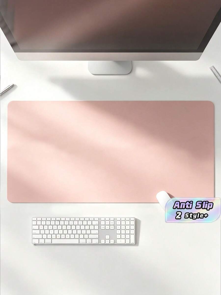1PC Diatomaceous Earth Non Slip Waterproof Scratch Proof Pink Desk Mat Mouse Pad Office Home Laptop Student Dorm Makeup Table Nail Salon Desk Protector Keyboard Pad - pink - View 1
