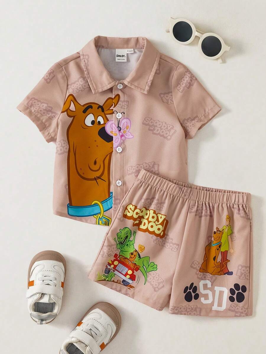 SCOOBY-DOO X SHEIN 2pcs/Set Fun Casual Style Baby Boy Cartoon Print ...