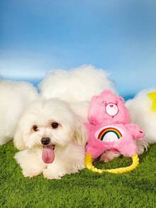 Care Bears X PETSIN 1pc Pink Heart-Shaped Bear Dog Toy With Built-In BB Sound, Cute Cartoon Design, Great For Interactive Play, Teeth Grinding & Cleaning, Suitable For Daily Fun, Outdoor Play, Home Alone Entertaining, Also A Unique Personalized Gift For Pet's Birthday Or Anniversary - Pink love bear - View 11