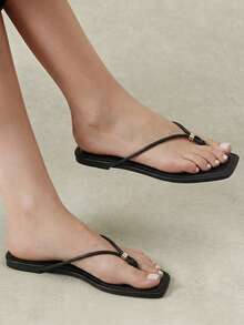 Styleloop Ladies, Willow Nails, Buckles, Flat Shoes. - Black - View 8