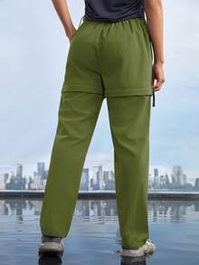 In My Nature Women's Detachable 2-Section Long Pants For Outdoor Camping, Hiking And City Commuting - Grass Green - View 8