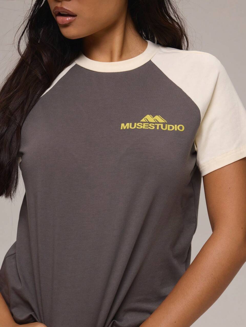 Contrast Colour Cotton Graphic Logo Tshirt Winter Casual Day Comfy Outfit Cool  Green Yellow Womens Top