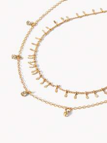 Opalesca 2pcs Gold-Tone Minimalist Necklace Set - Yellow Gold - View 6