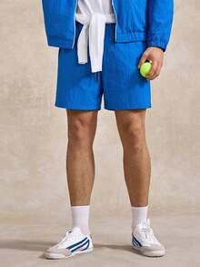 Men's Casual Sports Zip-Up Jacket & Shorts Set, Gym, Tennis, Fall - Blue - View 6