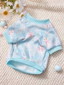 PETSIN 1 Printed Snowman Flannel Sweatshirt, Thick And Warm For Pets In Autumn And Winter, Blue Color - Multicolor - View 10