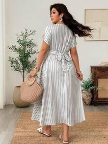 Weeklong Vestido Blanco Asimétrico Talla Grande Elegante para Brunch Vacaciones Verano - Multicolor - Ver 2