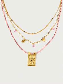 Glisma A Fashionable, Beautiful, Simple, Light Luxury And Sweet Holiday Girl Multi-Layer Necklace - Multicolor - View 6