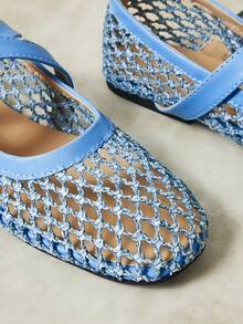 Styleloop Ladies, Willow Nails, Buckles, Flat Shoes. - Light blue - View 9