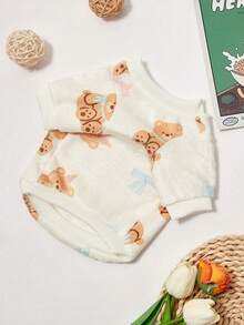 PETSIN 1 Pc Cute Scarf Bear Bow Printed Pet Autumn/Winter Thick Flannel Pet Warm Clothes - Multicolor - View 11