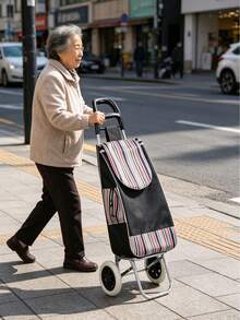 Shopping And Grocery Cart, Household Climbing Shopping Cart, Grocery Cart, Small Trolley, Folding Portable Grocery Cart. - Multicolor - View 5