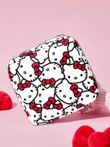 HELLO KITTY AND FRIENDS | SHEIN 迷你蝴蝶結貓咪印花拉鍊收納包，2款可單買或成套，可用於收納衛生棉、耳機、化妝品，女孩日常旅行便攜小包 - 紅白色 - 查看 8