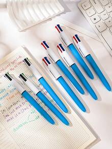 8入裝多色圓珠筆(1.0mm) 4合1彩色筆 可伸縮可愛護士筆 1支4色 適用於學校、開學季、學生、護士、白板、辦公用品 - 多色 - 查看 5
