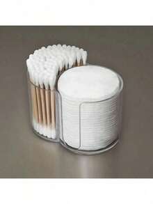 Organizer Cotton Bud untuk Meja: Tempat Penyimpanan Cotton Bud dan Cotton Bud Serbaguna dengan Dua Slot untuk Benang Gigi dan Tusuk Gigi, Dirancang untuk Penyimpanan yang Rapi. - MultiWarna - View 2