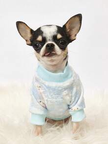 PETSIN 1 Printed Snowman Flannel Sweatshirt, Thick And Warm For Pets In Autumn And Winter, Blue Color - Multicolor - View 7