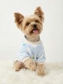 PETSIN 1 Pc Flannel Pet With Penguin Print, Light Blue - Multicolor - View 6