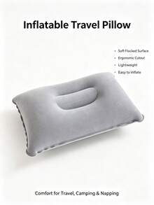1/2 Outdoor Portable PVC Plush Inflatable Pillows, Camping Sleeping Bag Pillows, Nap Pillows - Multicolor - View 8