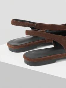 Mnmlis Women's Baotou Back Empty Flats - Coffee Brown 4 - View 4