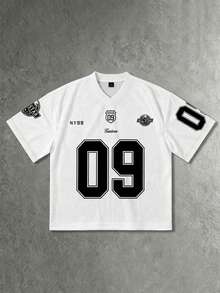 Gritte Field Men's Digital Print V-Neck Short Sleeve Basketball Jersey T-Shirt - Multicolor - View 3