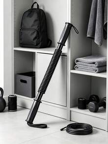 1PC 50kg Spring Arm Strength Training Bar Chest Muscle Builder Portable Home Gym Workout Equipment For Men Women Fitness Exercise Durable Resistance Tool - Black - View 5