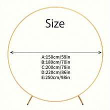 Floral Arch Kit - 1Set Gold Metal Round Party Arch Frame - Sturdy, Easy-To-Assemble Decoration For Weddings, Birthdays, Parties And Anniversaries - Versatile Backdrop For Indoor/Outdoor Celebrations - Gold - View 3