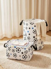 Cozy Pixies 1 Piece, Cute Little Animal Pattern Printing Large Capacity Foldable Round Foldable Round Storage Dirty Clothes Basket Storage Basket, Portable And Ea - Multicolor - View 5
