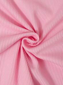 SHEIN Tween Girl Fall Outfits Fall Tops Fall 2 Pieces Set: Pink Soft Polyester Off-Shoulder Camisole Top With Bowknot - Pink - View 10
