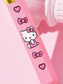 HELLO KITTY AND FRIENDS | SHEIN 卡通貓咪印花愛心造型臉部化妝刷，可愛粉色腮紅刷與蜜粉刷，適用於腮紅、散粉與修容刷 - 淺粉色 - 查看 5